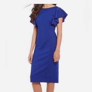 ANTONIO MELANI Navy Ruffle Sleeve  Dress- Size 10